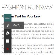 11. Links You can easily add links to elements on your page, such as text and images. To do that, first click on the element of your choice to open its menu.