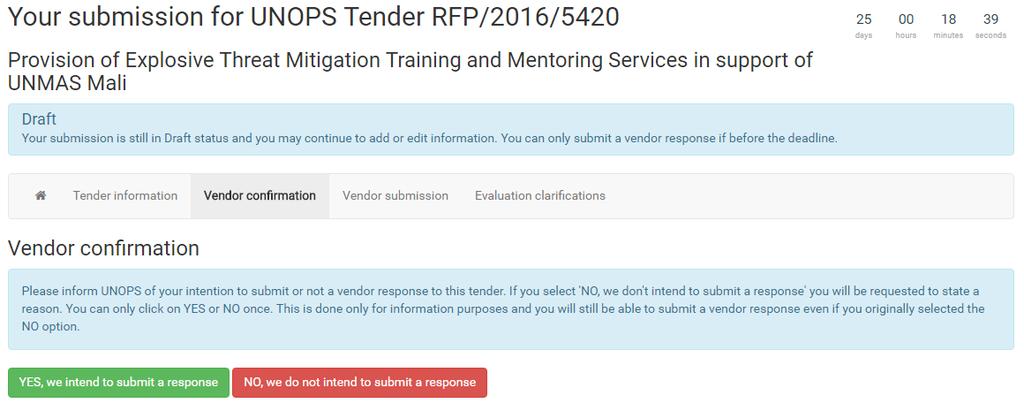 4. SUBMIT A VENDOR RESPONSE TO A UNOPS TENDER 4.
