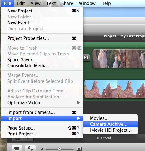 footage into imovie. Connect the hard drive to your computer.