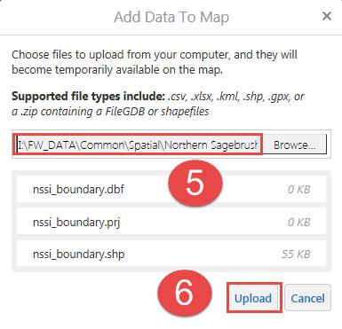 o Note 1: When adding a shapefile, you must add at least the following file types:.shp,.dbf,.prj.