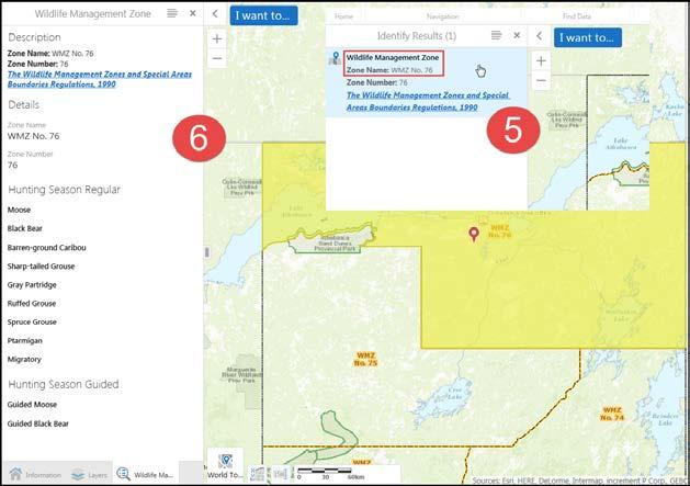 5. Click the result to view information of a given map layer. 6.