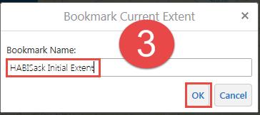 Enter the Bookmark Name you want for the current extent. Click OK. 4.