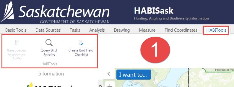 14.0 HABITools Tab HABITools is a customized suite of tools to extract data from pre-selected map layers.