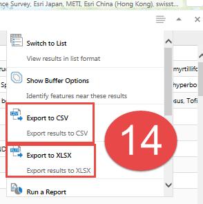 click Export to CSV or Export