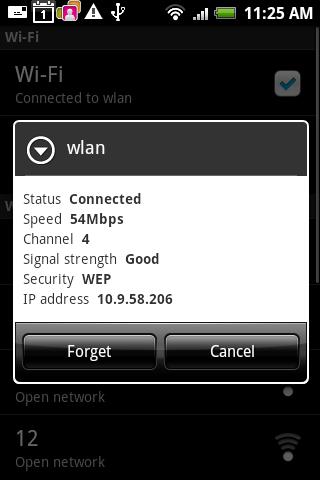 Internet 113 notification in Wi-Fi settings is enabled, this icon appears in the status bar whenever the phone detects an available wireless network within range.