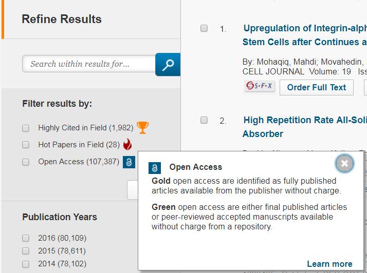 Green Published open access articles are final published articles available without charge from a repository.