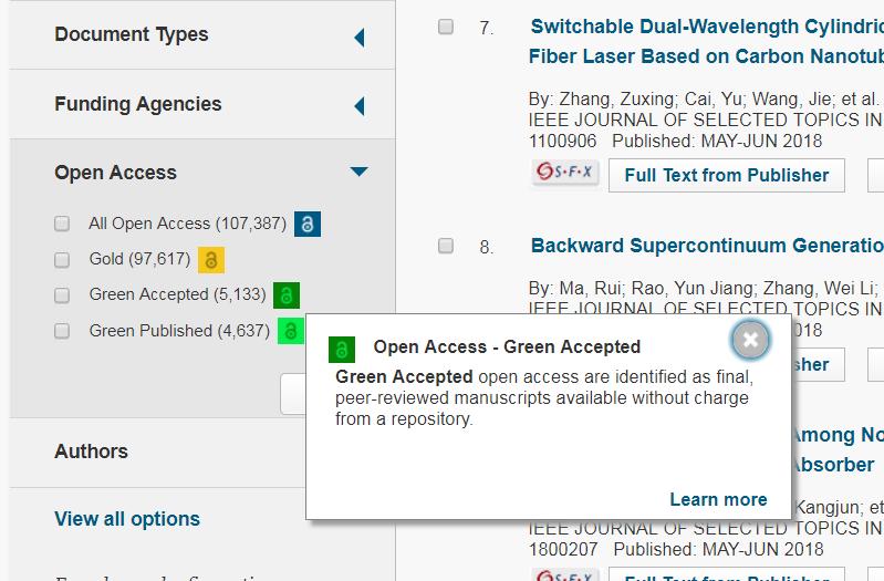 Figure 2: Scroll to the bottom of the refine panel to access the precision controls to filter search results by a specific version or source.