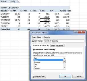 Select the first pivot table (A1) and Create a chart: PivotTable Tools > Options > PivotChart > Column.