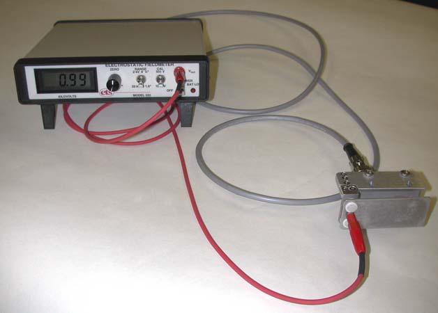 Figure 3-2: Calibration set up of Charged Plate Assembly Ground the detector plate and adjust the ZERO control for a zero reading on the meter.