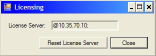 From the Licensing dialog box, click the Reset License Server button to clear the license server. ContentManager must be restarted to enter a new license server.