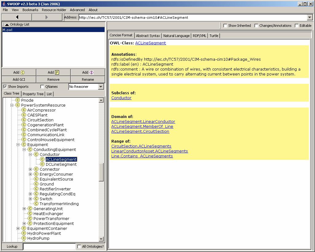 Tool Example: SWOOP Free tool from University of Maryland, mindswap.
