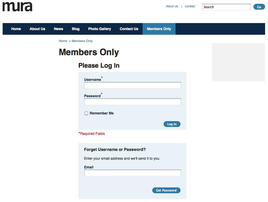 8. A Login Form should now appear in the Main Content display region of the page. 9.