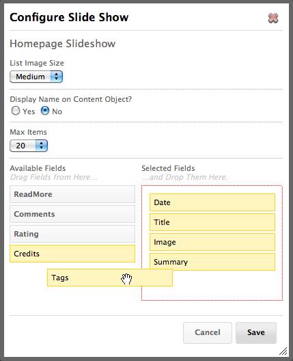 6. You can then drag default fields from Selected Fields and drop them in the Available Fields area to