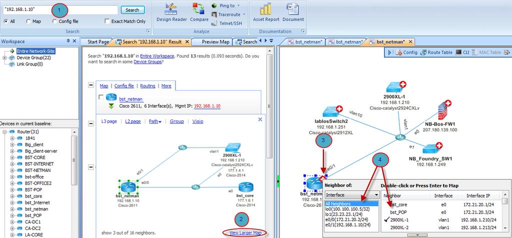 2.1 Map around a Device Map L3 connections around a device Troubleshoot a problematic router BGP neighbors are down 1.