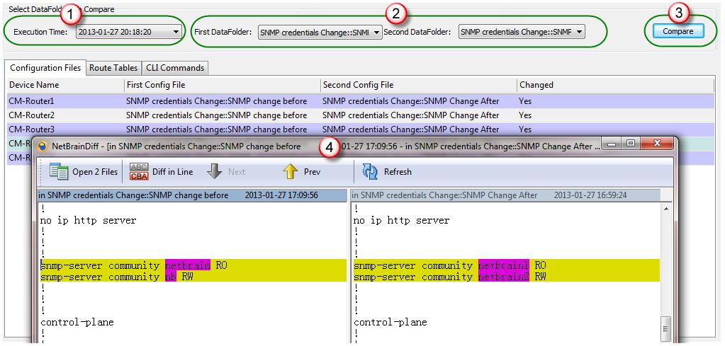 6.4 Verify Network Change Results Identify configuration changes before and after implementing a network change Task Compare the