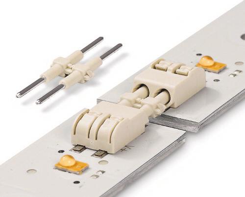 Connecting Links for Surface Mount Terminal Blocks with Push-Buttons Pin Spacing 4 mm 2060 Series Connecting link simplifies LED circuit board assembly Easy push-in termination and disconnection