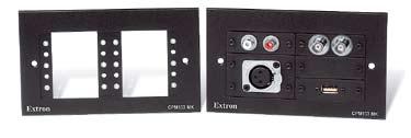 CPM103MK MAAP Mounting Frame for Two-Gang MK Electric Wall Boxes The Extron CPM103MK is a two-gang mounting frame with an opening for up to three single-space MAAP - Mini Architectural Adapter Plates.