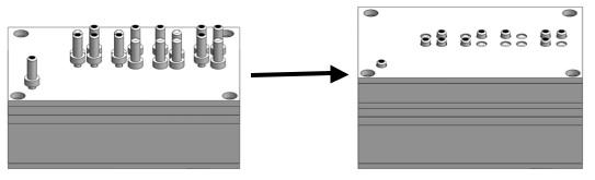 First, since the rapid prototyping machine prints parts in layers, the transition surfaces on the disks (the sloped surface between the lowered and raised portions) contained significant steps.