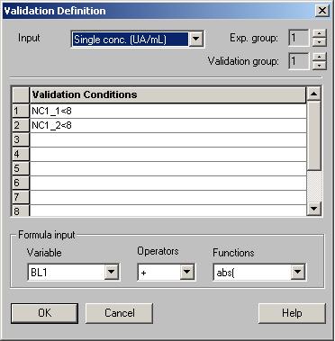 2. Create/Edit a Method Wizard In our example the following requirement must be fulfilled: The calculated IgM concentration of both negative controls must be under 8 UA/mL.