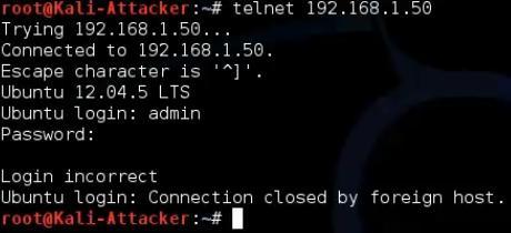 Try to connect to it using the telnet client using the following command: telnet 192.168.1.50 10.