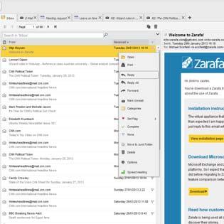 WebApp: Zarafa s collaboration web client Advanced overlay calendars The