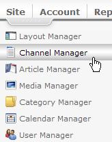 Figure 23 Selecting the Channel Manager Select the column layout you want for your page from the Add A Content Row