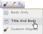 Figure 28 Selecting the calendars to include in the Calendar view Click Save. Point to and select Title and Body from the drop-down menu.