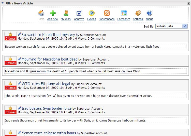your module: Please note only the summary of a content (a content could either be an article, a blog, a image on flickr or a video on youtube) is included in the rss, so when you click the title in