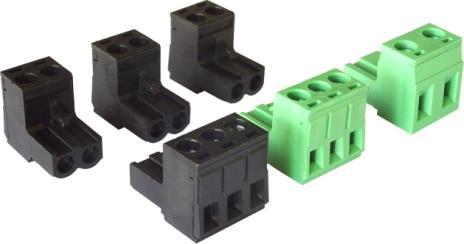 Includes 2-pin green power connector for Rev G or later, and 3-pin green power connector for earlier Revs.