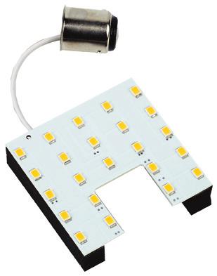 BA15D/BA15S/G4 SOCKETS Featuring 23 triple-emitter SMD LEDs along with peel-and-stick foam mount backing making installation easy, even on irregular surfaces.