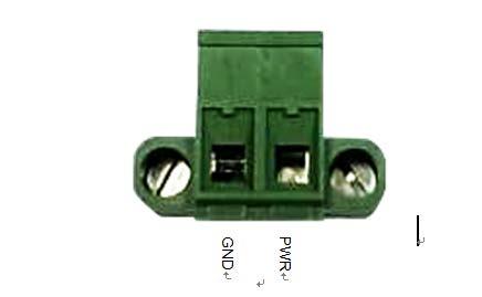 . Below Figure indicates pin assignments of the power terminal block. Please connect carefully your power source.