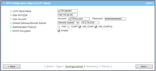 3. Configuring the VH-4GW Step 3-3: L2TP If choosing L2TP, there are two options of mode can be chosen. Choose Client if you want this device to connect to another L2TP server.