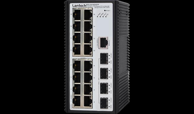 1 IES-3416DSFP 16 10/100TX + 4 Dual Speed SFP L2+ Industrial Managed Ethernet Switch w/ Enhanced G.