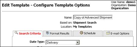 Managing Your Reports & Templates Configuring Templates Managing Reports & Templates > Configuring Templates The options for saving, scheduling, and e-mailing templates are centralized onto one