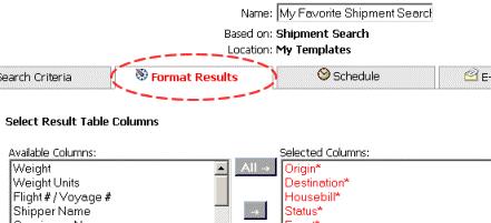 The Format Results tab.