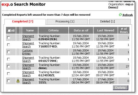 To use the Search Monitor: 1 Navigate to the Search Monitor by using the left navigation bar. View Figure 1. The Search Monitor link.