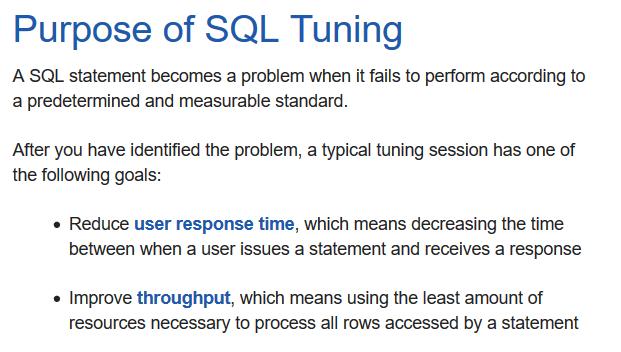 SQL Tuning According the