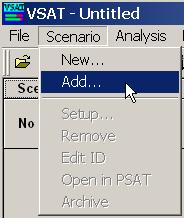 3. The Scenario File specification window appears where you can navigate to (Look in) different directories, specify a File name for the new scenario file and click the Open button.