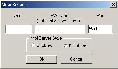 3 Server icon menu To control the servers from the client side and to verify that the client has found the servers, pull down the View menu of the VSAT main window and select Servers.