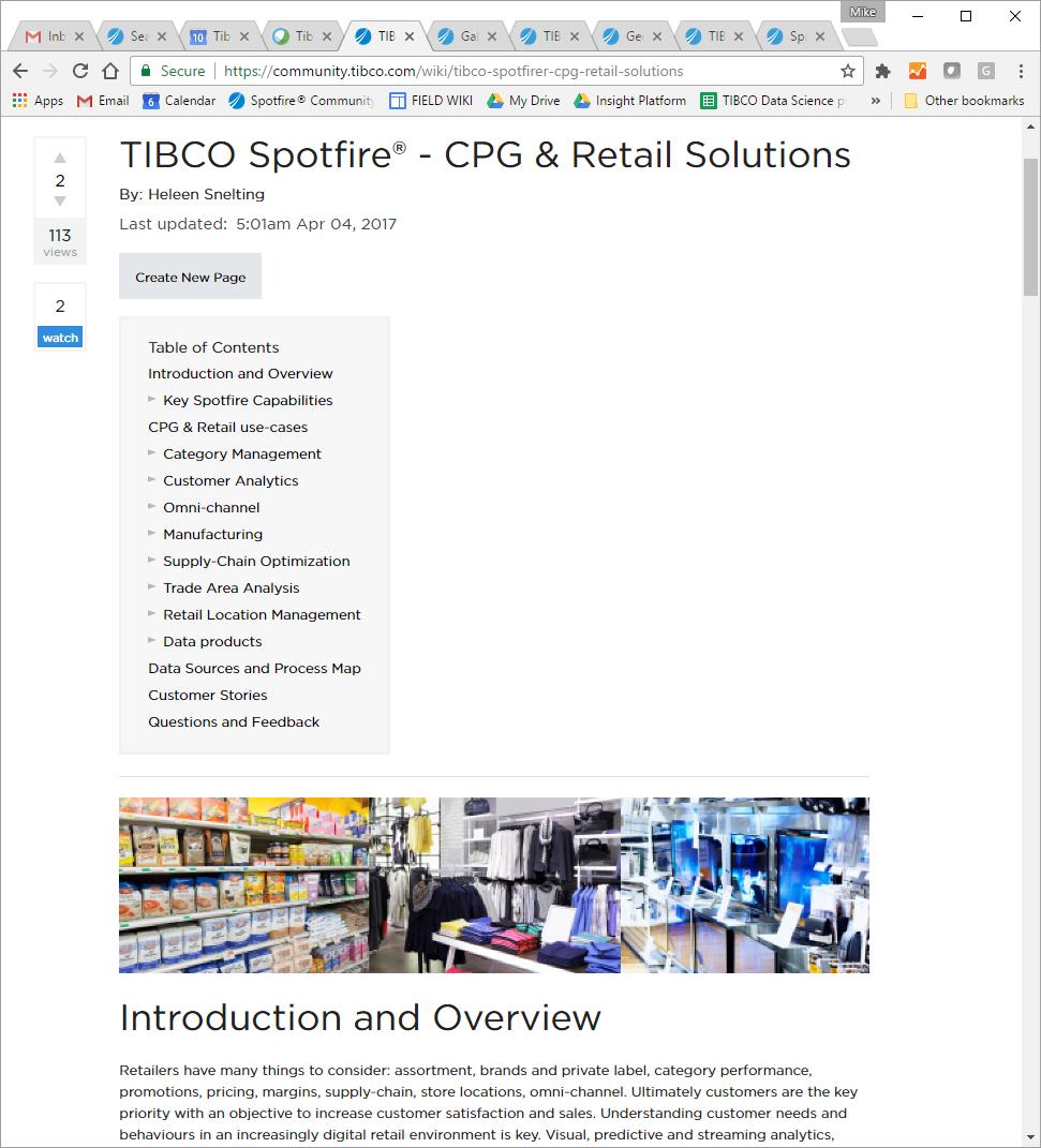New CPG & Retail Industry page https://community.tibco.