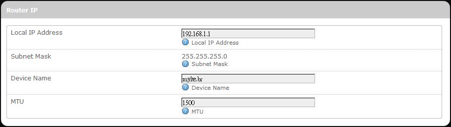 Router Router Settings Router IP Local IP Address: The default local IP address of this router is 19