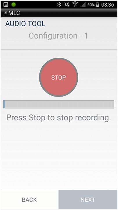 Audio Tool (Android Only) 6-5 Figure 6-5 Recording Audio Step 5 Once the recording is started, talk into the mic and