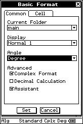 2. Algebra assistant In the screens above, algebraic results are obtained and simplified automatically.