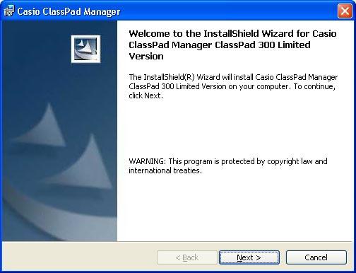 1. Installing the Software Installing Use the procedures in this section to install the ClassPad Manager.