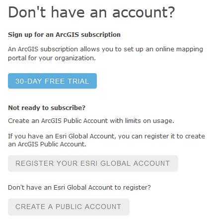 LOGGING ON TO ARCGIS ONLINE ACCOUNT (non-university of Minnesota) 1. Go to: http://www.arcgis.com/home/ 2. Click SIGN IN in the upper right-hand corner. 3.