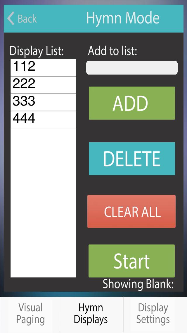 To delete numbers from the display, tap on the number in the list and then tap [Delete]. To clear all numbers on all the displays across the network you can tap [Clear All].