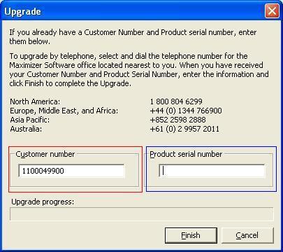 Step 2. On the screen titled Upgrade Maximizer Now you should choose Enter existing Product Serial Number.