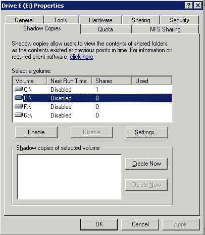 . Managing shadow copies from the storage system desktop To access shadow copies from the storage system desktop: The storage system desktop can be accessed by using Remote Desktop to manage shadow
