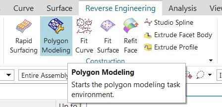 Polygon Modeling task environment On the Reverse Engineering tab Select 1 or multiple