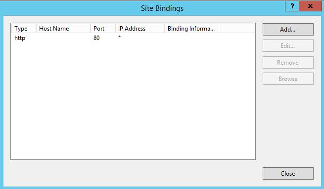 Installing certificates 5. Click Add. The system displays the Add Site Binding screen: 6.